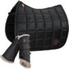 2023 Eskadron Platinum Faux Leather Big Square Saddle Cloth & Tendon Boots Bundle EPFL1 - Black