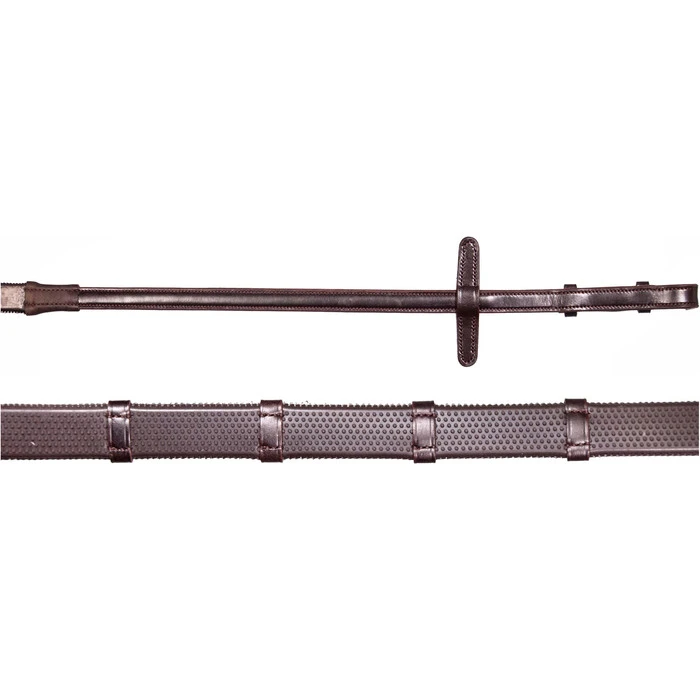2023 Henry James Saddlery Small Pimple Hybrid Rubber Reins With Leather Stoppers RR6 - Havana Brown Colour Havana Brown 3 2023 Henry James Saddlery Small Pimple Hybrid Rubber Reins With Leather Stoppers RR6 - Havana Brown Colour Havana Brown