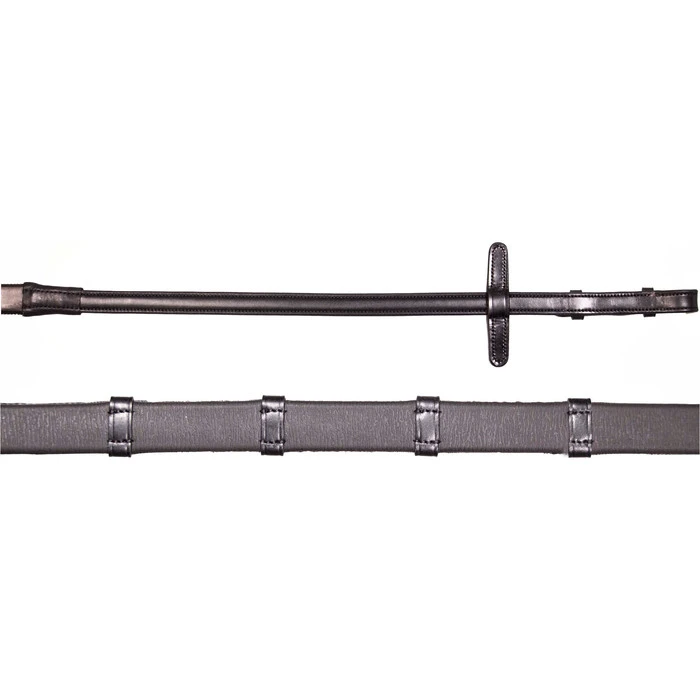 2023 Henry James Saddlery Xtreme Eventer Hybrid Rubber Reins With Leather Stoppers RR7 - Black Colour Black 3 2023 Henry James Saddlery Xtreme Eventer Hybrid Rubber Reins With Leather Stoppers RR7 - Black Colour Black