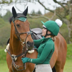 2022 Woof Wear Fly Veil WS0010 - British Racing Green Colour British Racing Green -Chic Equestrian Supplies 2855 DSC 0120.700x700