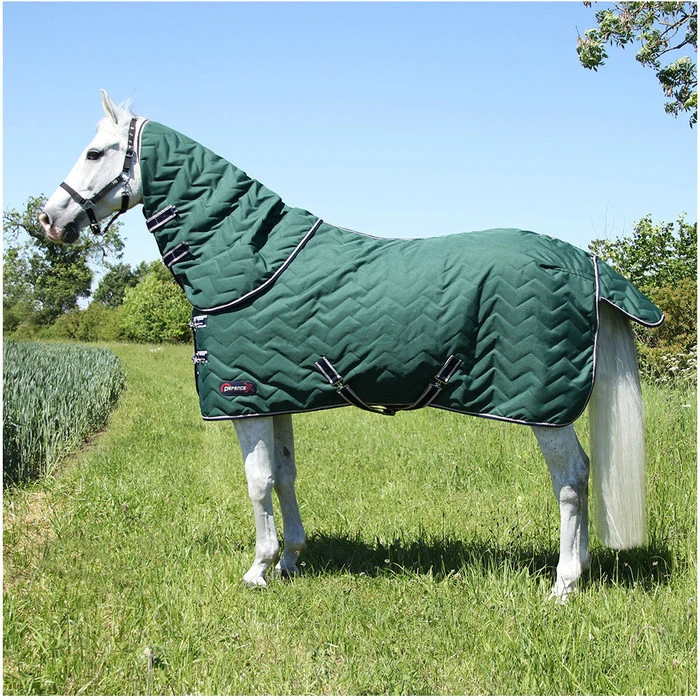 2022 Hy Equestrian DefenceX 100 Stable Rug W / Detachable Neck Cover 29391 - Green 3 2022 Hy Equestrian DefenceX 100 Stable Rug W / Detachable Neck Cover 29391 - Green