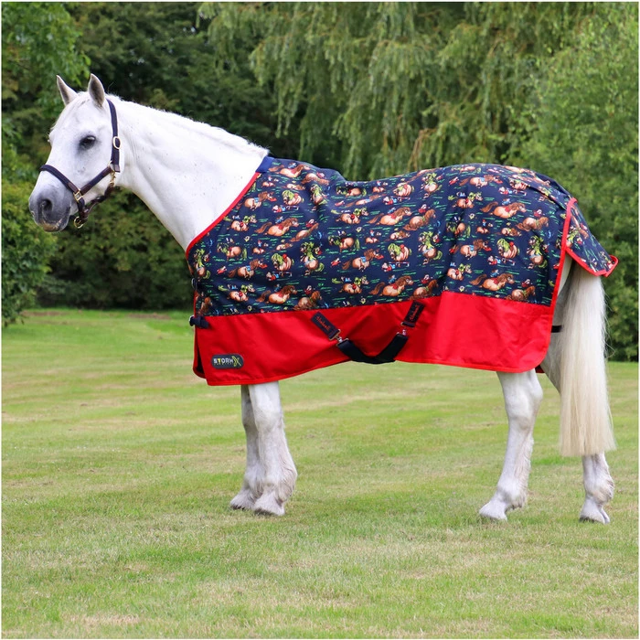 Hy Equestrian StormX Original Standard Neck Turnout Rug - Navy / Red 3 Hy Equestrian StormX Original Standard Neck Turnout Rug - Navy / Red