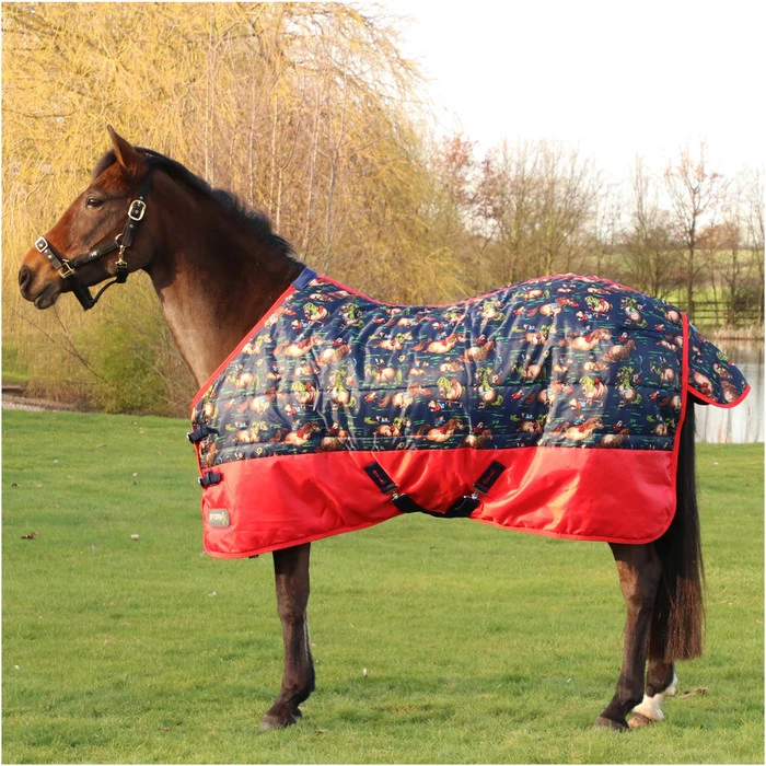 Hy Equestrian StormX Original 100 Standard Neck Rug - Navy / Red 3 Hy Equestrian StormX Original 100 Standard Neck Rug - Navy / Red