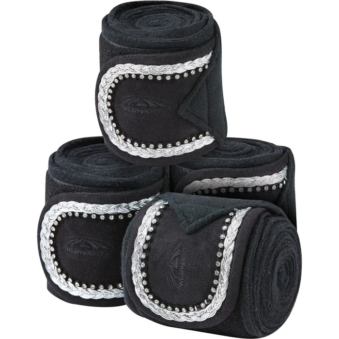 2022 Weatherbeeta Fleece Bling Bandage 4 Pack 1002758001 - Black 3 2022 Weatherbeeta Fleece Bling Bandage 4 Pack 1002758001 - Black