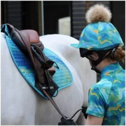 2022 Weatherbeeta Pony Prime Marble Dressage Saddle Pad 1008703 - Blue / Orange Swirl Colour Blue/Orange Swirl -Chic Equestrian Supplies 4027 fe150fd063ff59a8a7d00f5676ef8626.700x700