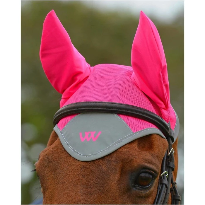 2022 Woof Wear Horse Hi-Viz Fly Veil WS0016 - Pink Colour Pink 4 2022 Woof Wear Horse Hi-Viz Fly Veil WS0016 - Pink Colour Pink - Image 2