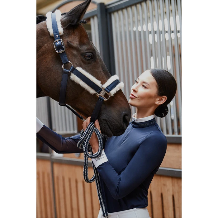 2023 Eskadron Double Pin Matt Gloss Evo-Wool Headcollar 420831 838 - Navy 4 2023 Eskadron Double Pin Matt Gloss Evo-Wool Headcollar 420831 838 - Navy - Image 2