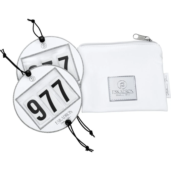 2023 Eskadron Highgloss Peacock Saddle Cloth & Round Bridle Number Holder Bundle PSNH23 - White 6 2023 Eskadron Highgloss Peacock Saddle Cloth & Round Bridle Number Holder Bundle PSNH23 - White - Image 4