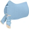 2023 Eskadron Cotton Compact Saddle Pad & Softslate Evo-Wool Brushing Boots Bundle 222087555087 - Light Blue Colour Light Blue