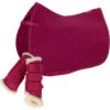 2023 Eskadron Cotton Compact Saddle Pad & Softslate Evo-Wool Brushing Boots Bundle 222087555087 - Pink Colour Pink