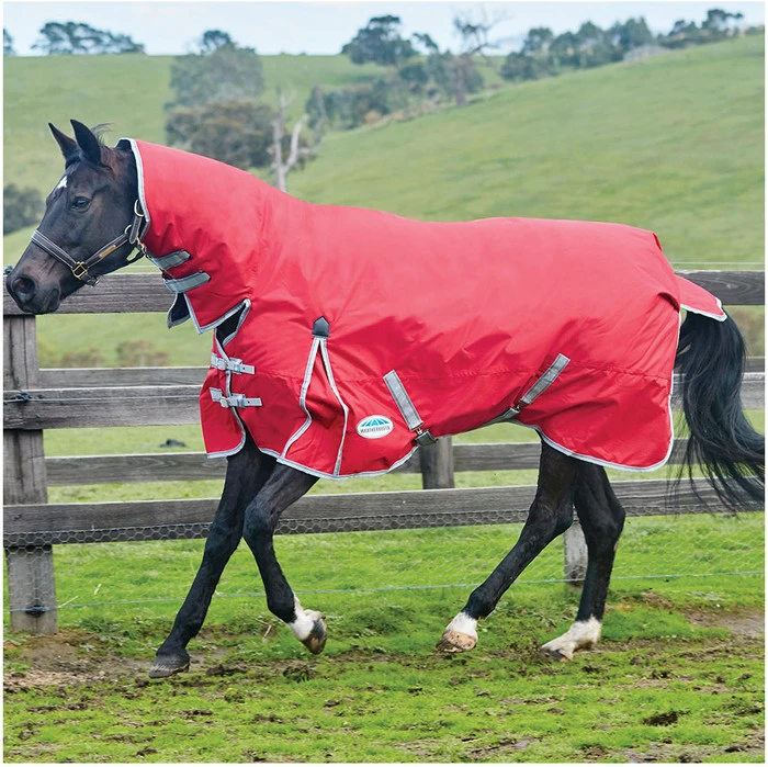 2022 Weatherbeeta Comfitec Classic Lite Combo Neck Turnout Rug - Red / Silver Colour Red/Silver 3 2022 Weatherbeeta Comfitec Classic Lite Combo Neck Turnout Rug - Red / Silver Colour Red/Silver