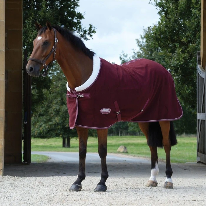 Weatherbeeta Sherpa Fleece Cooler Standard Neck Rug - Maroon / White 3 Weatherbeeta Sherpa Fleece Cooler Standard Neck Rug - Maroon / White